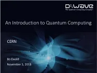 An Introduction to Quantum Computing