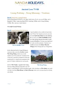 Ancient Laos 7N 8D Luang Prabang – Xieng Khouang – Vientiane