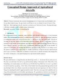 Conceptual Design Approach of Agricultural Aircrafts