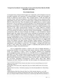 'Living So Far from Words': Intertextuality, Trauma and the Post