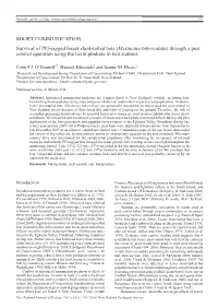 Mystacina Tuberculata) Through a Pest Control Operation Using the Toxin Pindone in Bait Stations