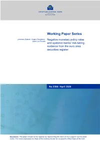 Negative Monetary Policy Rates and Systemic