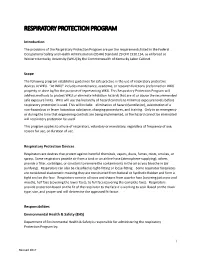 Respiratory Protection Program
