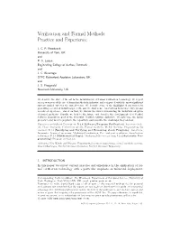 Verification and Formal Methods