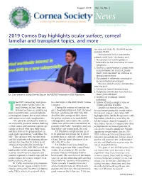 2019 Cornea Day Highlights Ocular Surface, Corneal Lamellar and Transplant Topics, and More