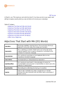 Adjectives That Start with M: a List of 790+ Words with Examples