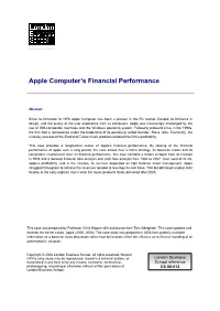 Apple Computer's Financial Performance