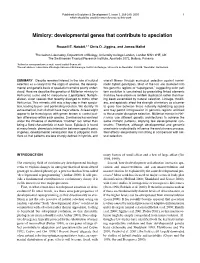 Mimicry: Developmental Genes That Contribute to Speciation