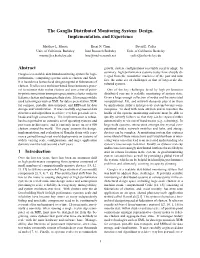 The Ganglia Distributed Monitoring System: Design, Implementation, and Experience