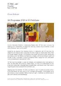Art Programme 2020 at 45 Park Lane