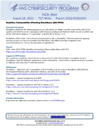 Blackberry QNX RTOS Alert