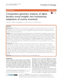 Comparative Genomics Analyses of Alpha-Keratins Reveal Insights Into