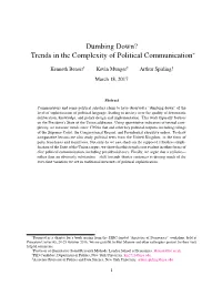 Dumbing Down? Trends in the Complexity of Political Communication∗