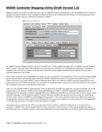 MAME Controller Mapping Utility (Draft Version 1.0)
