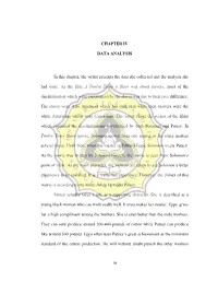 16 CHAPTER IV DATA ANALYSIS in This Chapter, the Writer Presents the Data She Collected and the Analysis She Had Done. As the Fi