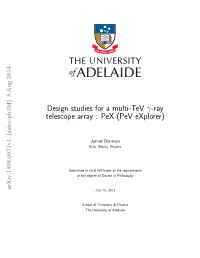 Design Studies for a Multi-Tev Γ-Ray Telescope Array : Pex (Pev Explorer)