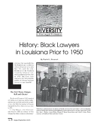 History: Black Lawyers in Louisiana Prior to 1950
