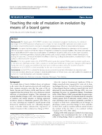 Teaching the Role of Mutation in Evolution by Means of a Board Game André Eterovic and Charles Morphy D Santos*