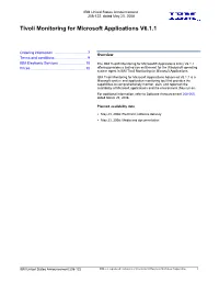Tivoli Monitoring for Microsoft Applications V6.1.1