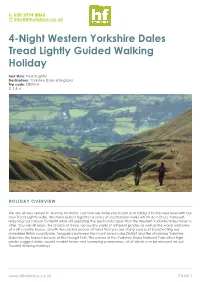 4-Night Western Yorkshire Dales Tread Lightly Guided Walking Holiday