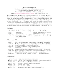 Mayda M. VELASCO Northwestern University, Dept. of Physics And