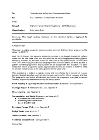 Subject: Highway Works Programme 2011/12