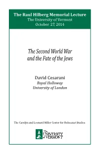 "The Second World War and the Fate of the Jews" (PDF)