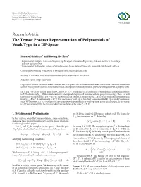 The Tensor Product Representation of Polynomials of Weak Type in a DF-Space