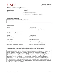 Top Tier Initiative Action Item Report Pathway Goal: Community Partnerships