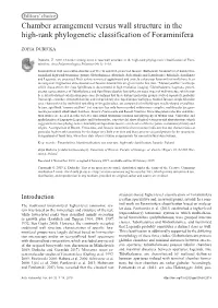 Chamber Arrangement Versus Wall Structure in the High-Rank Phylogenetic Classification of Foraminifera