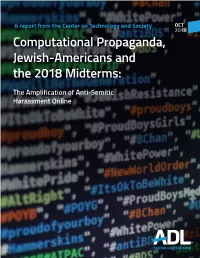 Computational Propaganda, Jewish-Americans and the 2018 Midterms