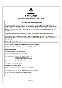 Crime Reduction & Community Safety Group Tilley Awards 2008 Application Form Please Ensure That You Have Read the Guidance B