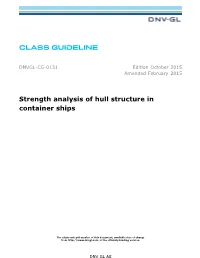 DNVGL-CG-0131 Strength Analysis of Hull Structure in Container Ships