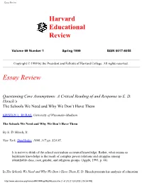 'Essay Review. Questioning Core Assumptions: a Critical Reading Of