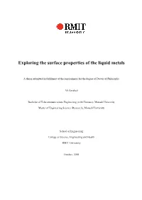 Exploring the Surface Properties of the Liquid Metals