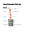 Hand Percussion Price List