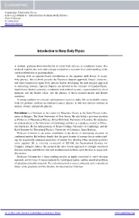 Introduction to Many-Body Physics Piers Coleman Frontmatter More Information