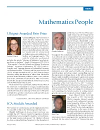 Mathematics People