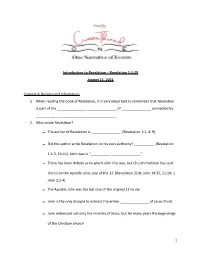 Revelation Session 1