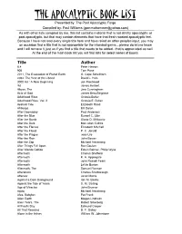 The Apocalyptic Book List