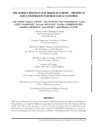 The Horse-Chestnut Leaf Miner in Europe – Prospects and Constraints for Biological Control