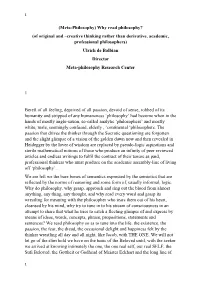 Why Read Philosophy?