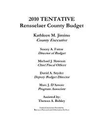 2010 Tentative Budget - Summary of Tax Requirement