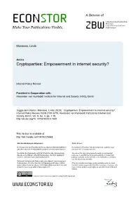 Cryptoparties: Empowerment in Internet Security?