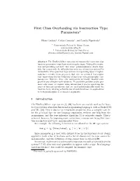First Class Overloading Via Insersection Type Parameters⋆