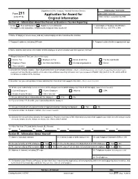 Form 211, Application for Award for Original Information