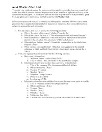 MLA Works Cited List