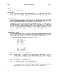 TAR(5) BSD File Formats Manual TAR(5)