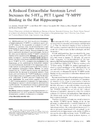 A Reduced Extracellular Serotonin Level Increases the 5-HT1A PET