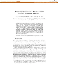 How Comprehensive Is the Pubmed Central Open Access Full-Text Database? ⋆
